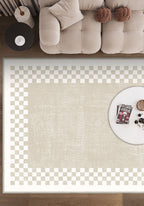 Gawain Beige Checkered Rug