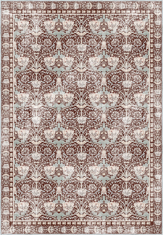 Zachary Burgundy Art Nouveau Rug