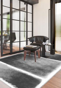 Vionette Grey Abstract Washable Rug