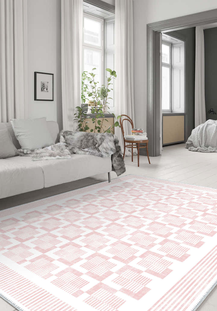 Berylle Light Pink Striped Rug