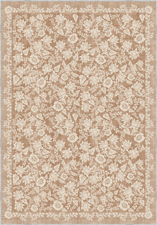 Minora Light Brown Washable Rug