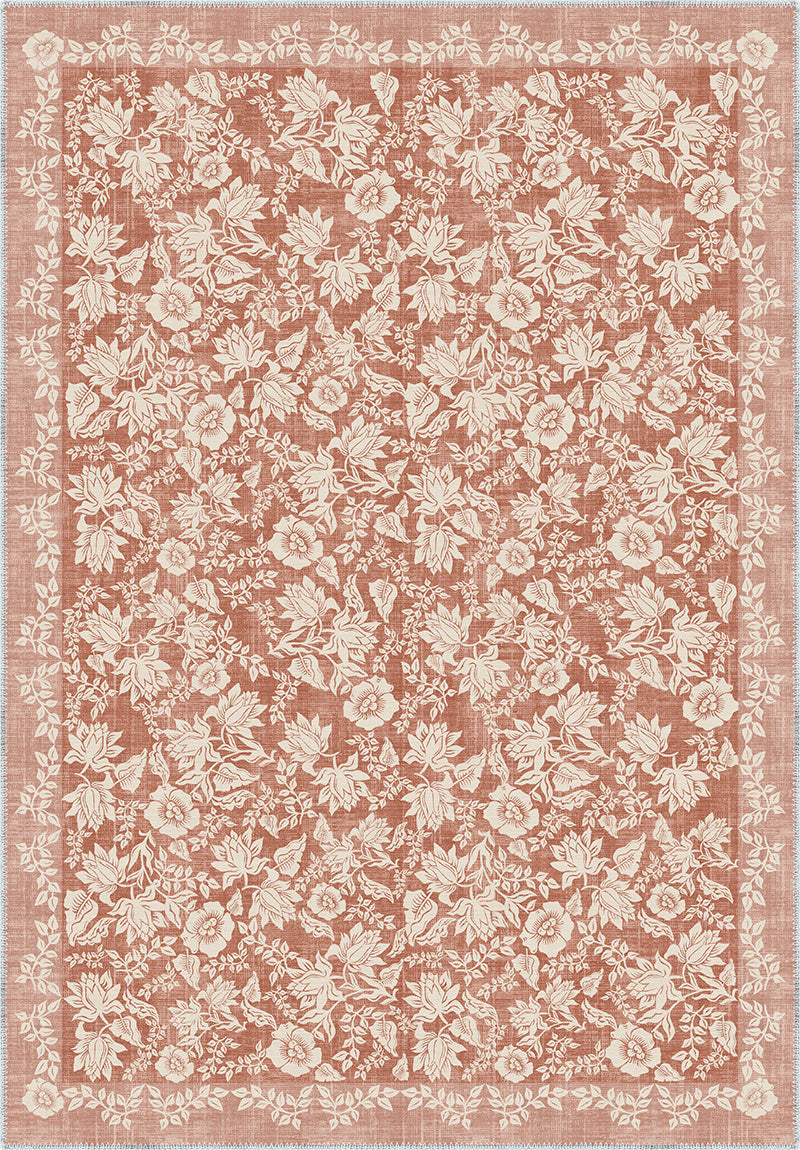 Minora Washable Floral Rug | Rugette Area Rug