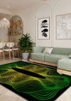 Optio Black Green Futuristic Rug