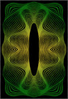 Optio Black Green Futuristic Rug