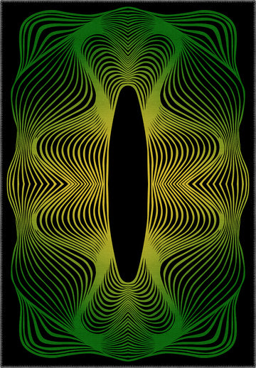 Optio Black Green Futuristic Rug