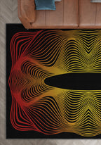Optio Black Orange Psychedelic Art Rug