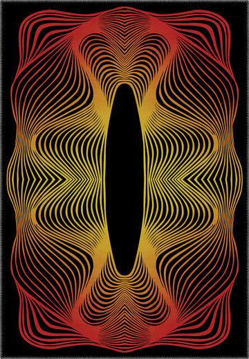 Optio Black Orange Psychedelic Art Rug