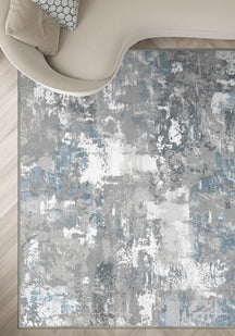 Matthew Grey Blue Abstract Rug