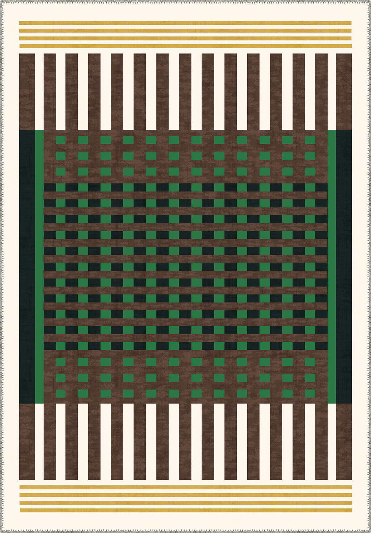 Quillon Green Plaid Rug