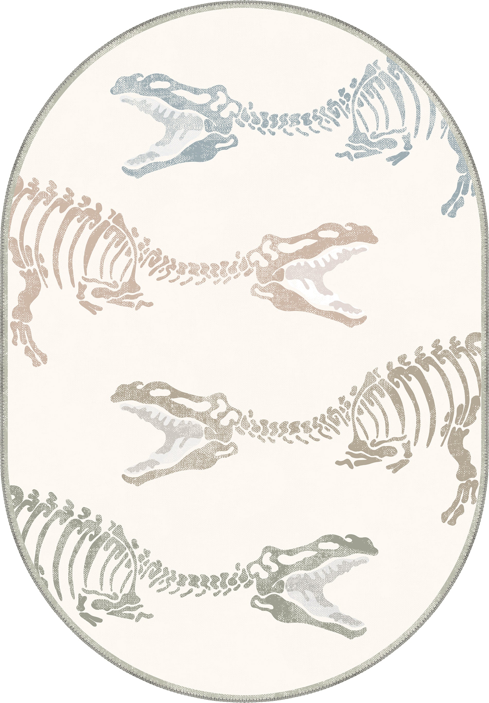 Daxon White Dinosaur Rug | Rugette Nursery Rug