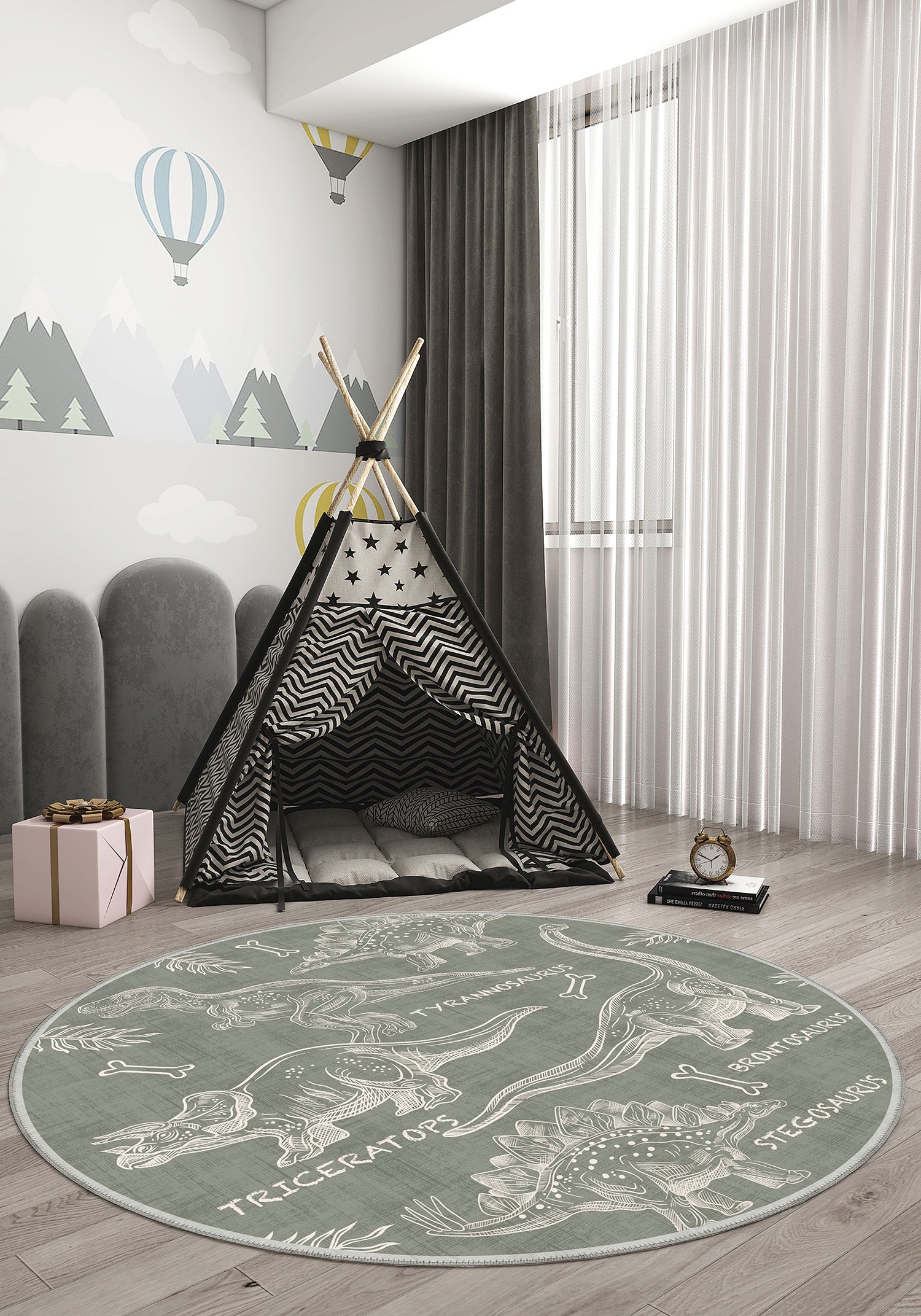 Daxon Green Dinosaur Rug | Rugette Kids Room Rug