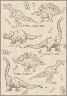 Daxon Beige Dinosaur Rug