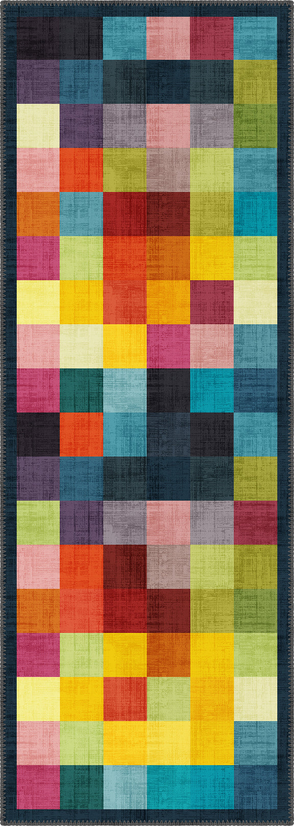 Marlow Pixel Art Funky Rug | Colourful Geometric Rug – Rugette