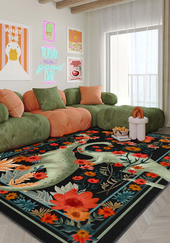 Nola Floral Dinosaur Rug