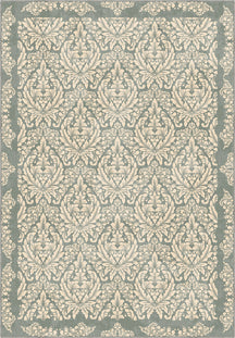 Damask sage green rug.