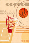 Basketball rug for kids rooms and playrooms.