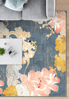 Floral koi rug for living room