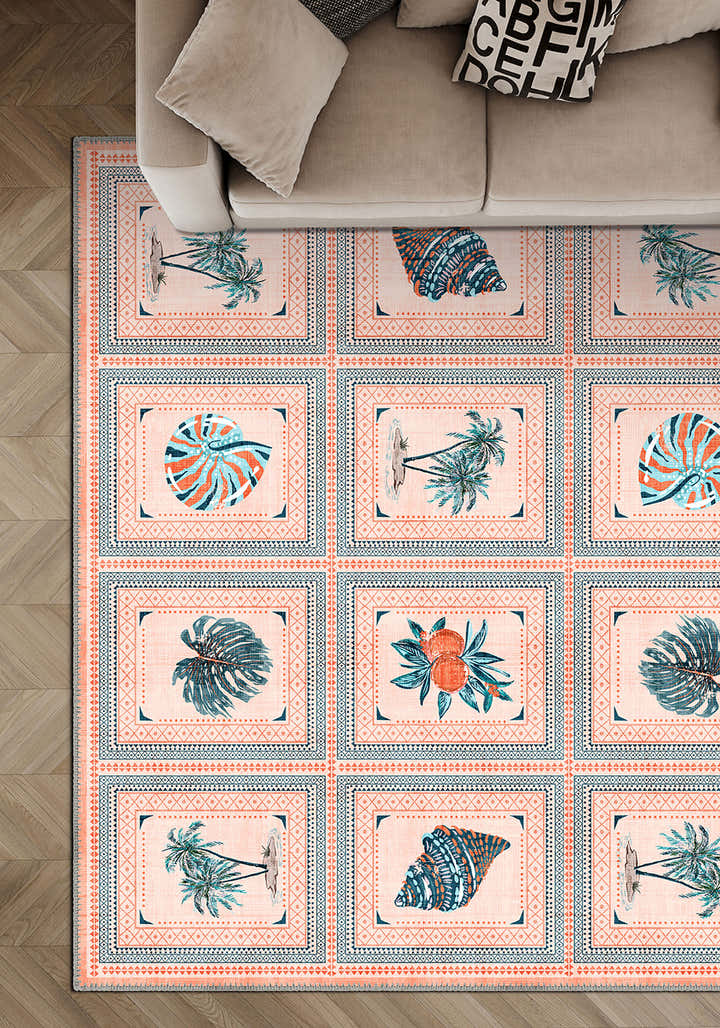 Coastal rug for living room.