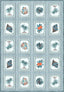 Light blue coastal rug for beach house.