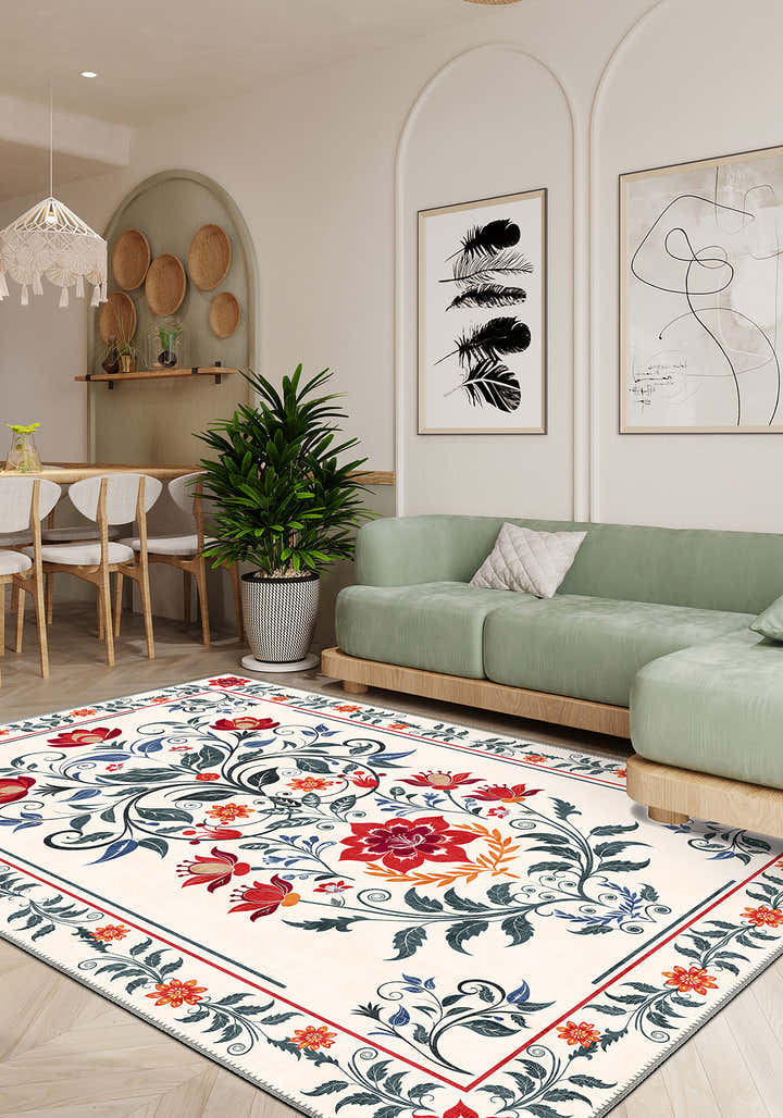 Anatolian floral rug for living room.