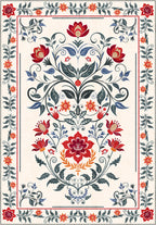 Floral Anatolian rug for living room.