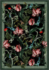 Green Black Botanical Rug