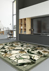 Ivory floral rug for living room.