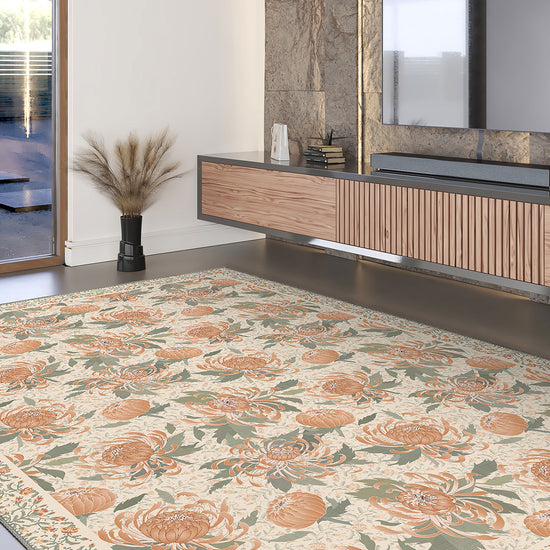Floral rug for living room.