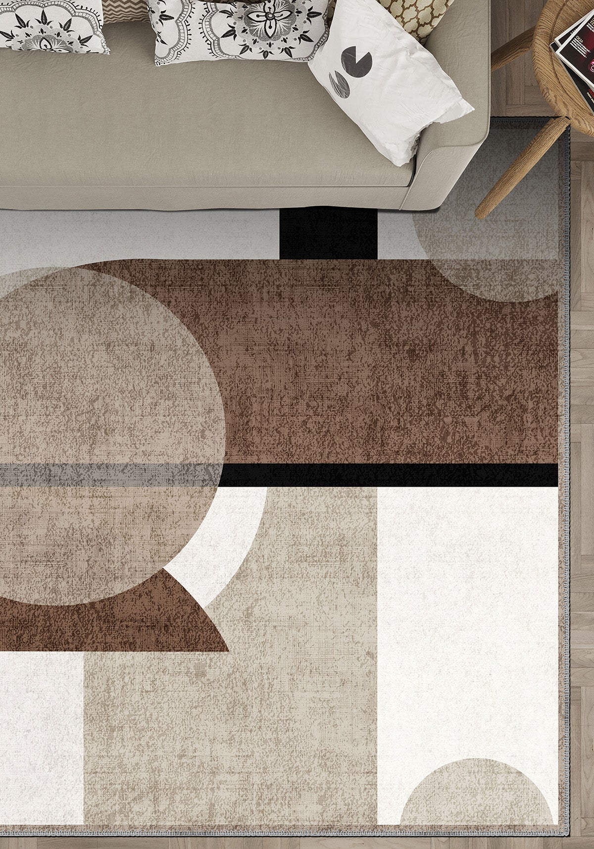 Geometric rug for living room.