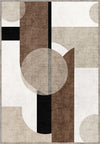 Taupe Geometric Rug