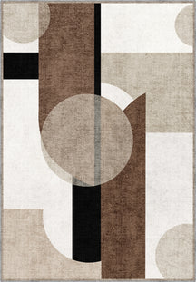 Taupe Geometric Rug
