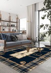 Evelston Navy Tartan Rug
