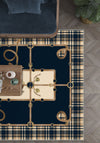 Evelston Navy Tartan Rug