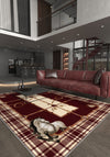 Evelston Burgundy Equestrian Plaid Rug