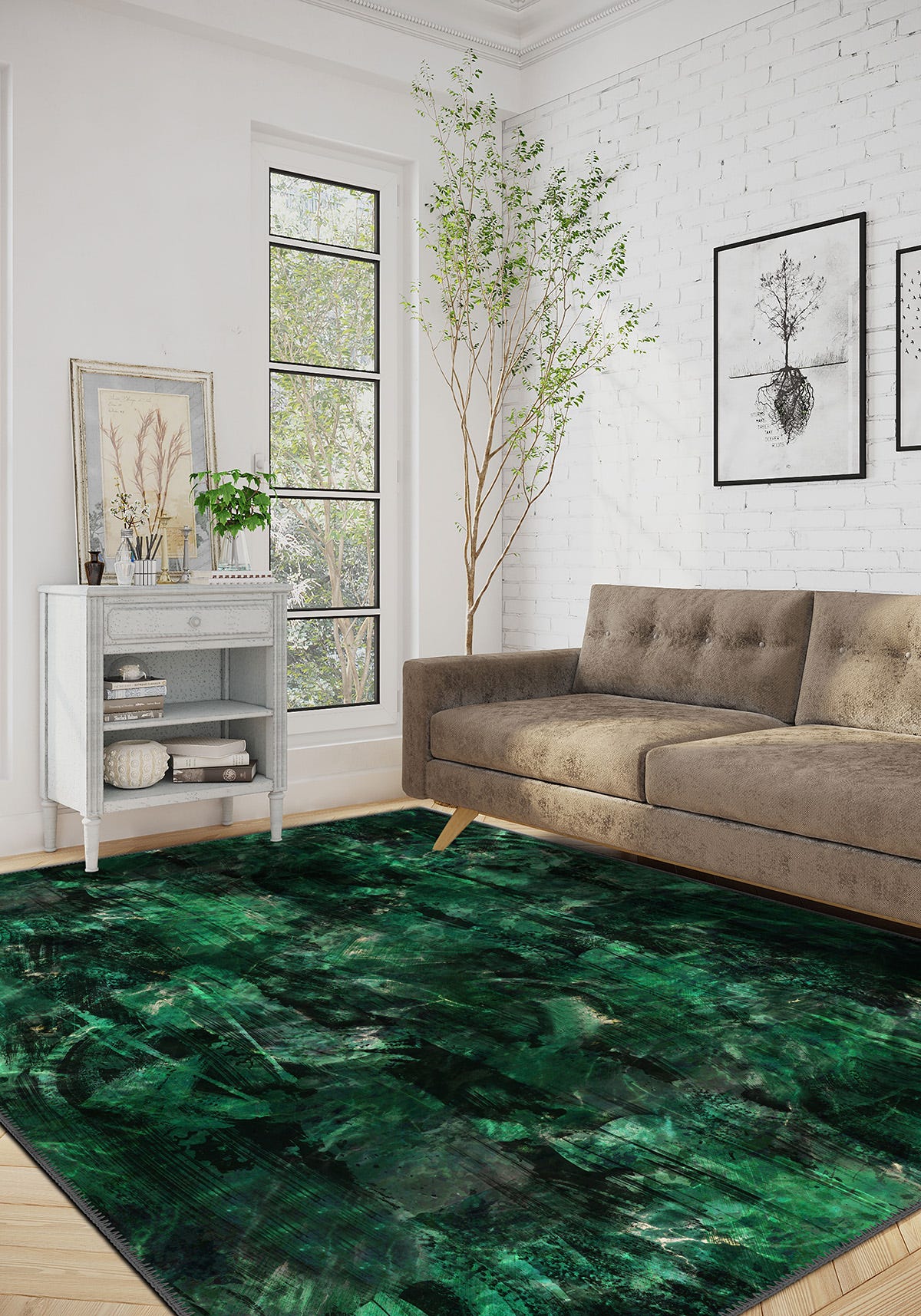 Malachite rug for living room.