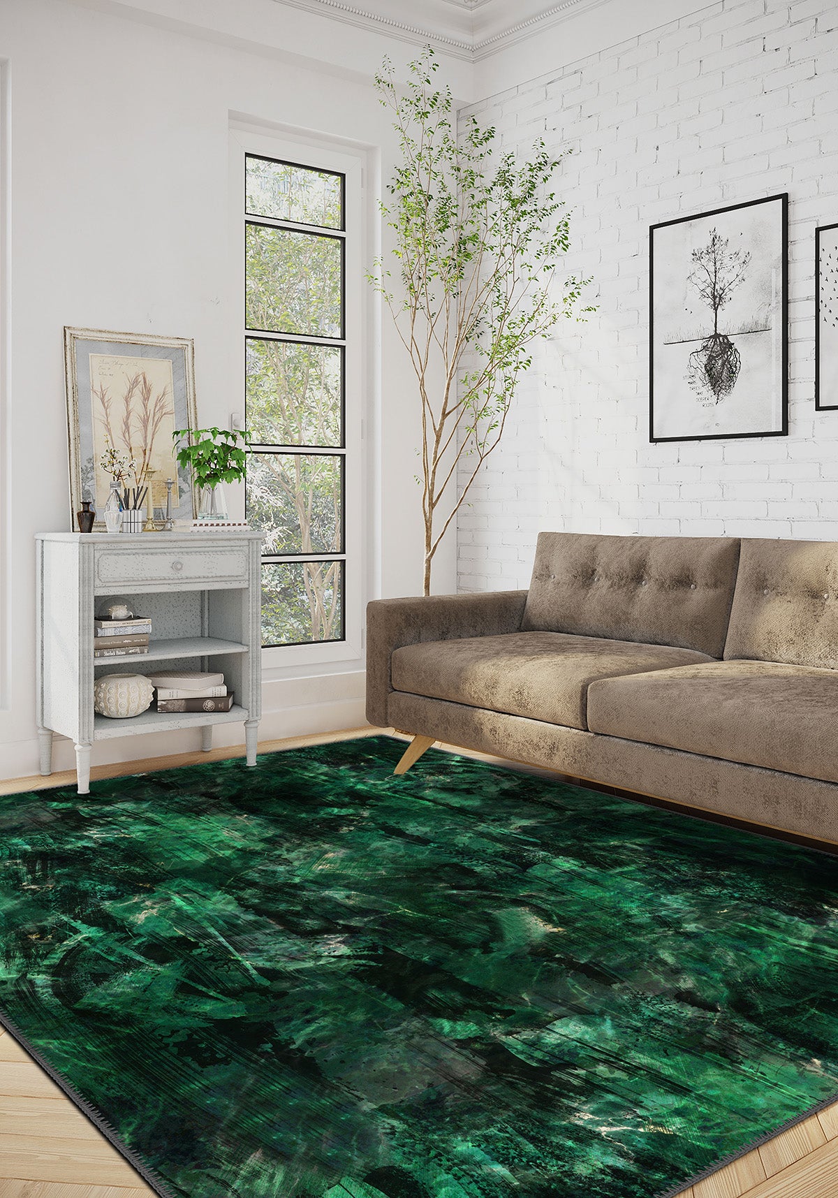 Malachite rug for living room.