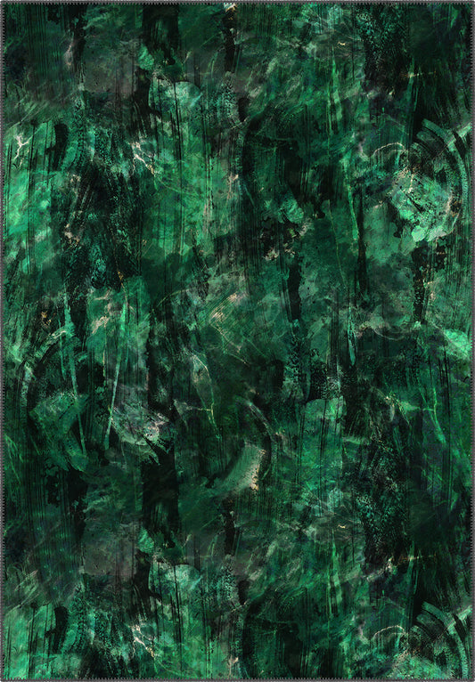 Emerald green rug for living room.