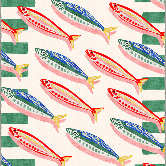 Colorful fish rug.