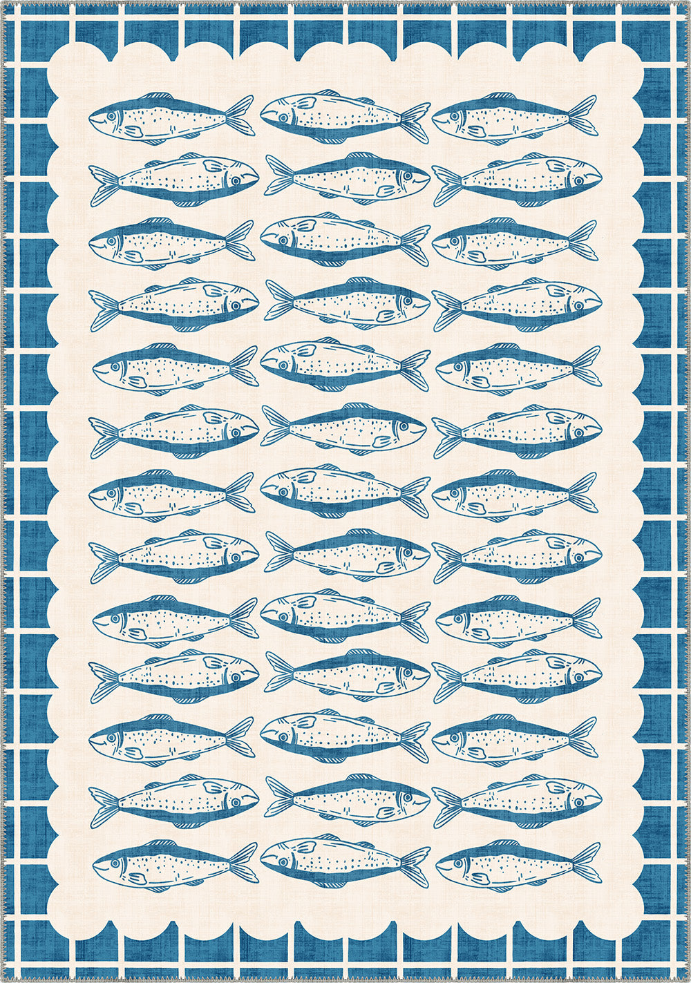 Fish pattern rug.