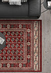 Traditional Bokhara rug for living room.