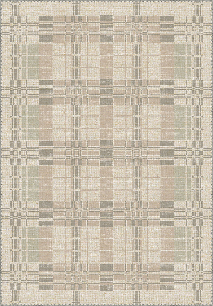 Geometric beige rug for living room, dining room and bedroom.