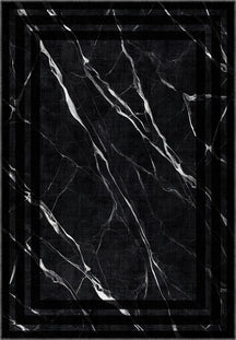 Black marble rug for living room, dining room, man cave, bedroom, kitchen.