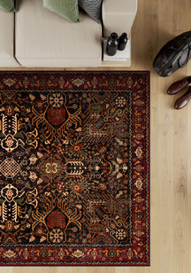 Kairo Black Burgundy Persian Rug