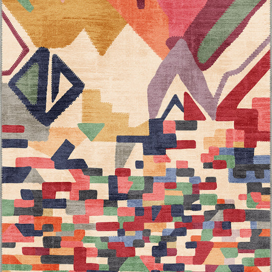 Colorful Moroccan rug for living room.