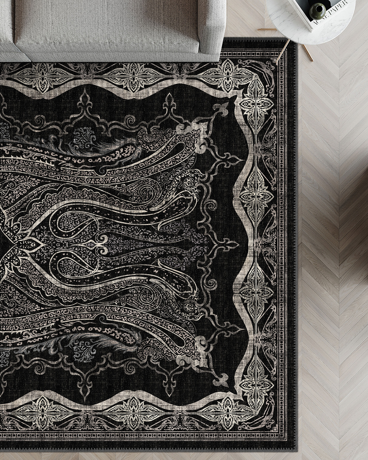 Farid Black Isfahan Rug