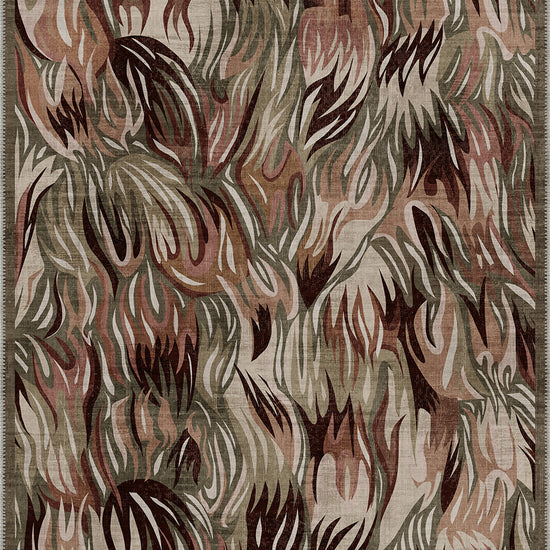 Abstract sage green rug for living room.
