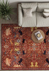 Rostam Persian Hunting Scene Carpet Rug