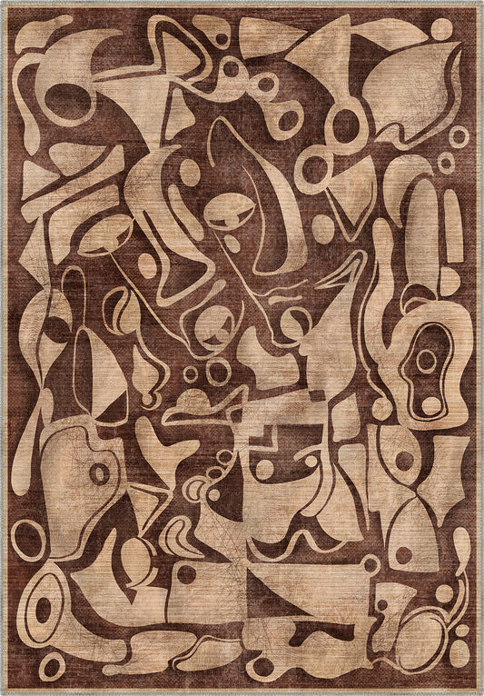 Virella Brown Abstract Rug