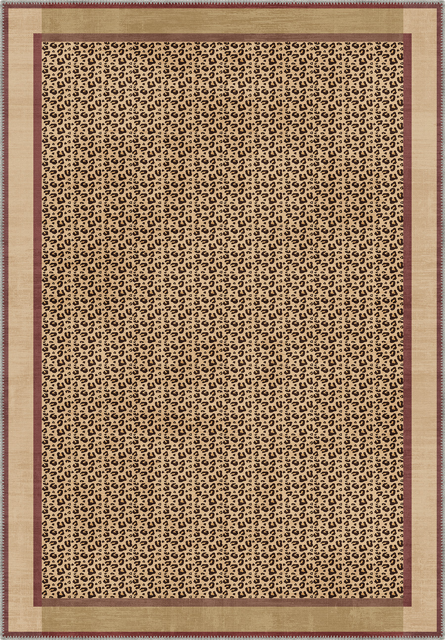 Zafira Beige Leopard Rug
