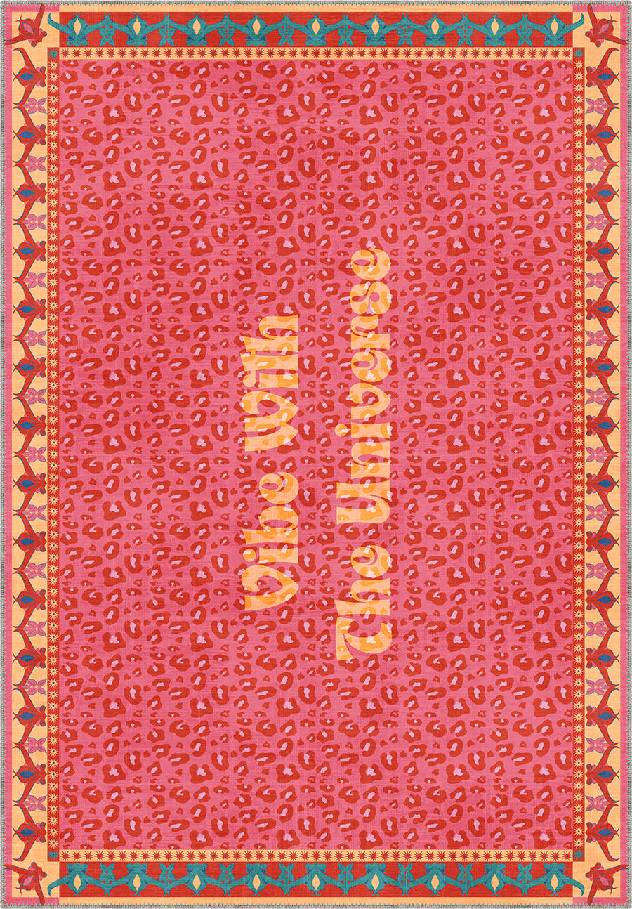 Vibe With The Universe Pink Leopard Rug